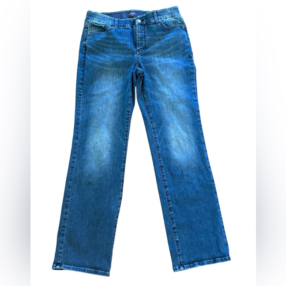NYDJ Straight Leg Blue Jeans Medium Wash Size Medium Stretch